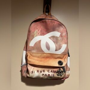 CC graffiti backpack runaway art school beige large size